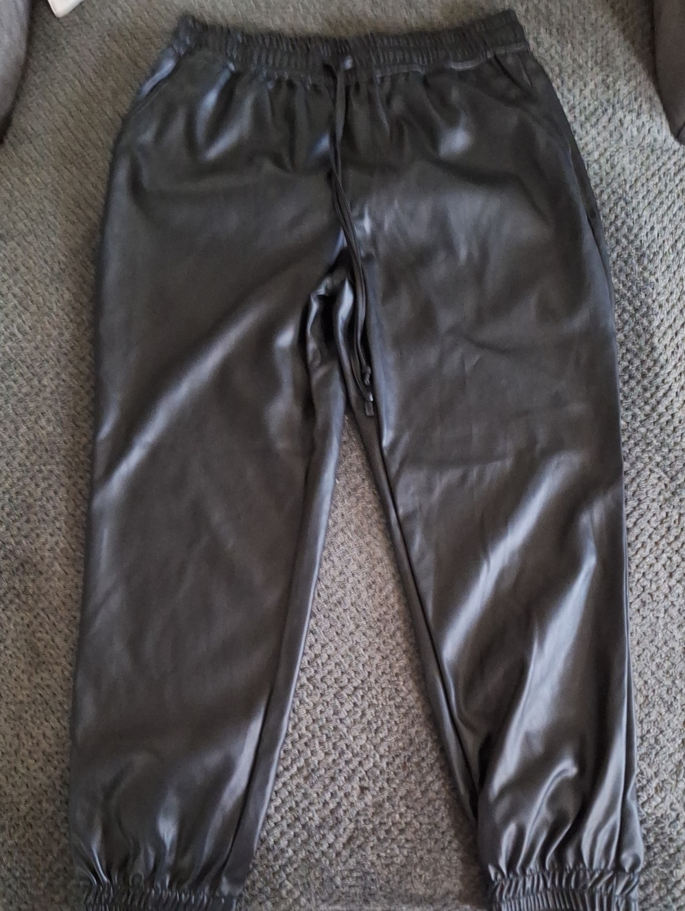 Dollhouse Black Faux Leather Jogger Pants